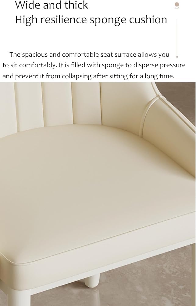 2er Set Esszimmerstühle aus Kunstleder mit dicker Polsterung und Metallbeinen für Wohnzimmer, Küche, Badewannenbereich, Lounge