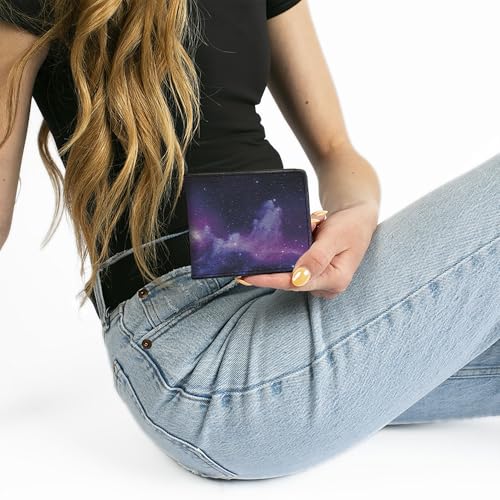 Image of Buckle-Down mens Buckle-down Pu Bifold Bi Fold Wallet, Multicolor Galaxy, 4.0 x 3.5 US