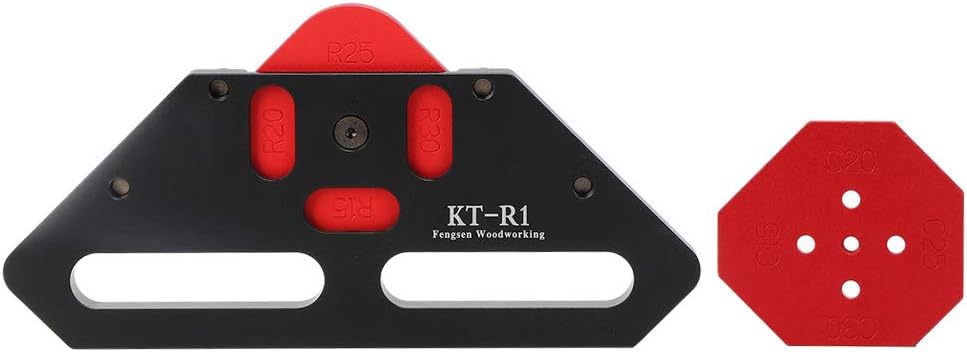 Router Corner Radius Template KT - R1 Aluminum Alloy Lightweight Black - Large Arc Routing Jig for Woodworking, Trim Corners, and Carpentry Precision