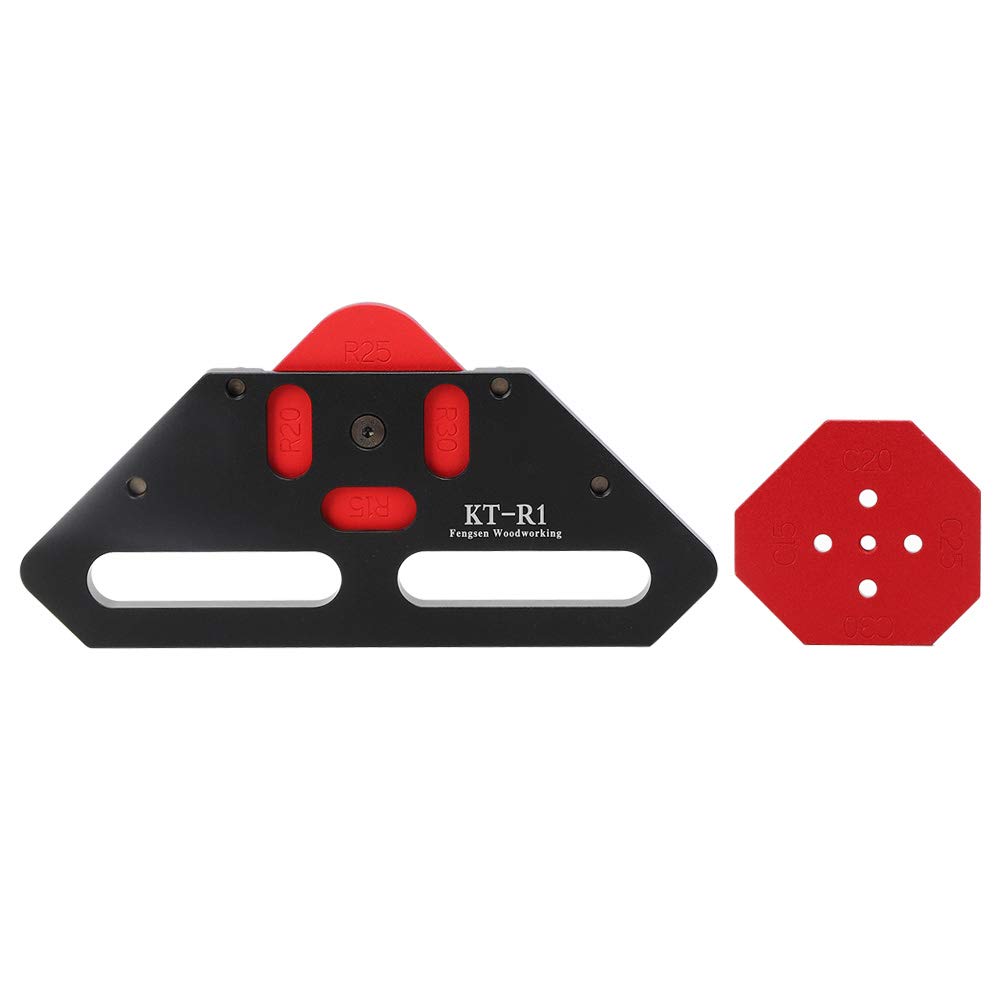 Router Eckschablone Radius Schablone Set Holz Positionierungsschablone Tischlerwerkzeug Aluminiumlegierung leicht schwarz für präzise Holzbearbeitung