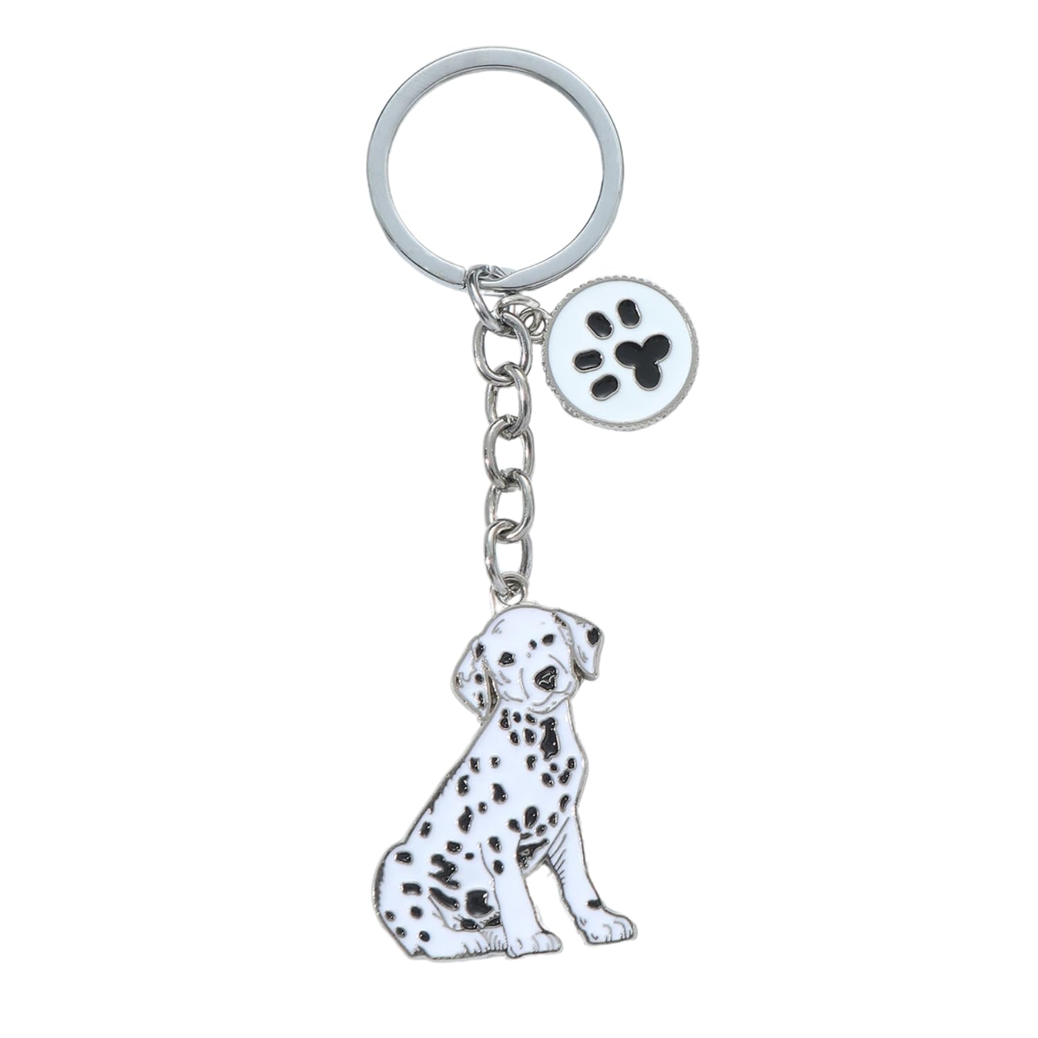 Bt Bear Unisex Dalmatian Dog Key-Ring Keychain,Do Id Tag Cute Metal Dog Keychain Keyring Keyfob Bag Charm（Dalmatian）