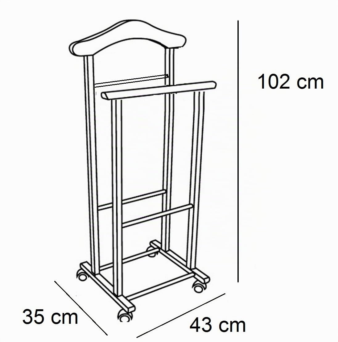 Arredamenti Italia - 102 ATRI - Valet de Nuit Hetre Bois, Blanc, 37 x 46 x 105 cm