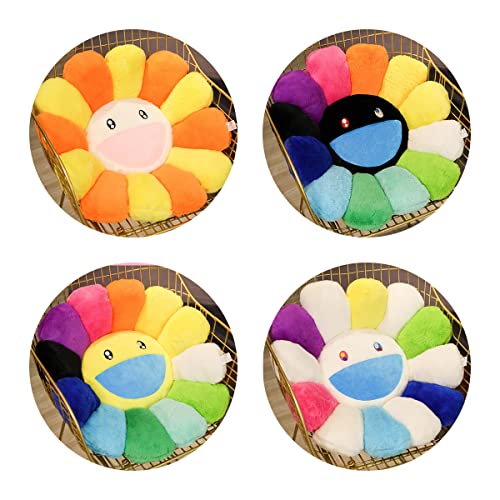 Fionout Flower Pillow,Flower Shaped Throw Pillow,Flower Face Floor Cushions Floor Pillow,Colorful Sunflower Plush Pillow,Cute Room Decor Decorative Pillows For Sofa Bedroom Car(60Cm/23.6In) #TOP3
