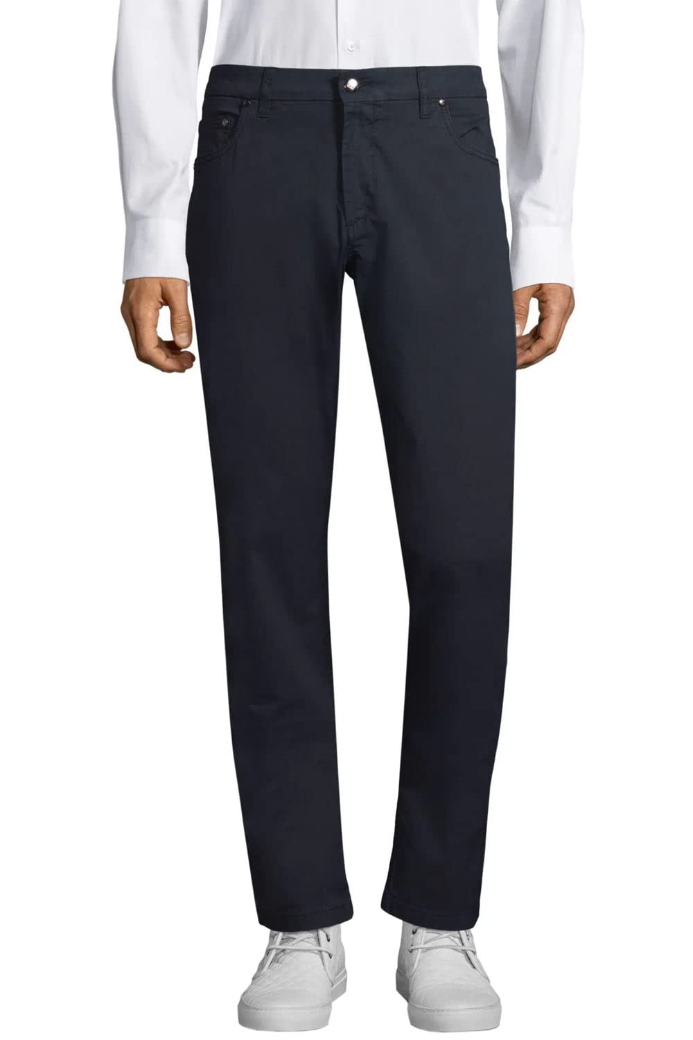 Corneliani Mens Straight-Leg Five Pockets Pants 38 Navy IT 54