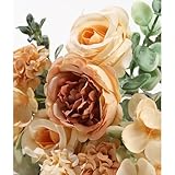 HNVNER 4 Bunches Fake Rose Peonies Artificial Flowers, Faux Peony Artificial Hydrangea Flowers Bouquet, for Wedding Home Table Decorations Gift (Champagne) - Image 4