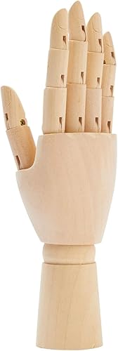 Miniatura 9 de Modelo de mano de madera, figura de maniquí de arte de mano derecha de 7 pulgadas con dedos posables para la escuela de dibujo, práctica,