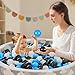 Heopeis Ball Pit Balls for Toddlers- 100pcs Blue Stars Plastic Toy Balls Phthalate Free BPA Free for Toddlers Children Ball Pit Playroom Playpen, Pool Shower DIY Party Decoration