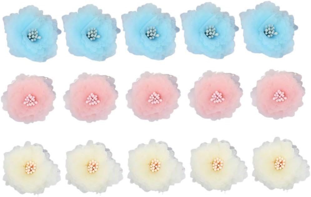 DIY Flower Cloth Accessory for Boys and Girls 15pcs Decorative
