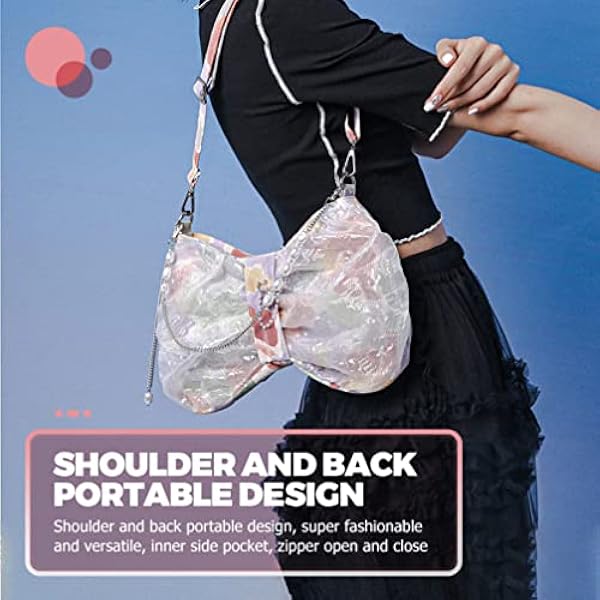 SOIMISS Mode Båge Handväska Nätgasfjäril Axelväska Söta Tjejer Crossbody Väska Handväska