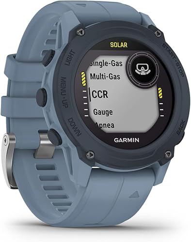 Miniatura 6 de Garmin Descent G1 Solar (Hurricane Blue) Reloj para computadora de buceo  Paquete de caja de regalo con cargador portátil, adaptadores de