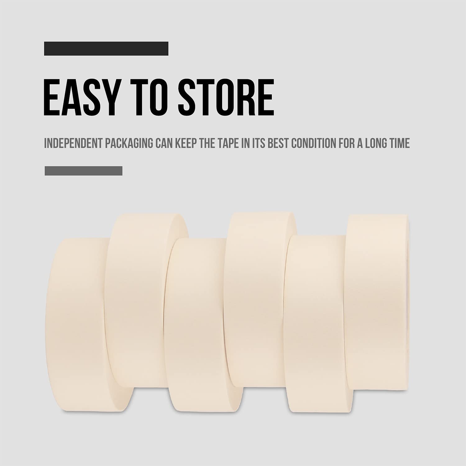 Lichamp Masking Tape Wide 1.5 inches, General Purpose Masking Tape Bulk Pack, 6 Rolls x 1.5 inches x 55 Yards (330 Total Yards): Tools & Home Improvement