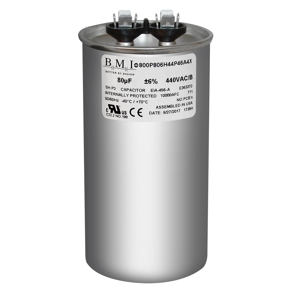 80 uF BMI Run Capacitor 440 VAC AC Motor # 800P806H44P46A4X