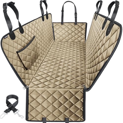 URPOWER Dog Car Seat Cover for Back Seat Waterproof Hammock for Car & SUV | 600D Oxford Side Flaps with Zippers Scratch Resistant Non-Slip Easy Install Machine Washable Dog Seat Belt Included product thumbnail 17