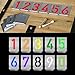 HAUTMEC Vintage Stainless Steel Numbers Stencils, 0 to 9 Stainless Steel Stencils & Holder, 1-1/4