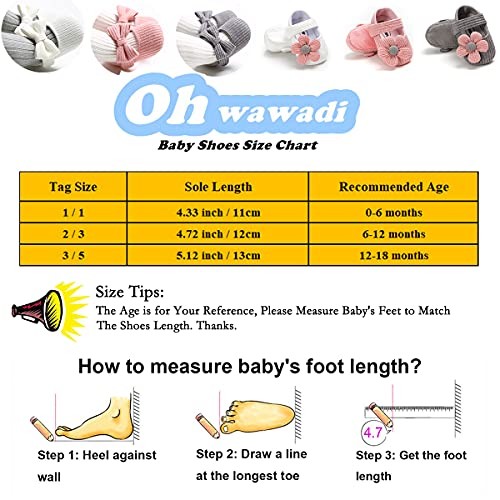 Ohwawadi Infant Baby Girl Shoes, Flowers Baby Mary Jane Flats Princess Dress Shoes Soft Sole Baby Crib Shoes #TOP2