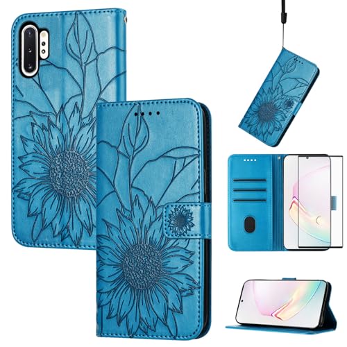 Étui Samsung Galaxy Note 10 Plus floral finition soignée avec porte-carte