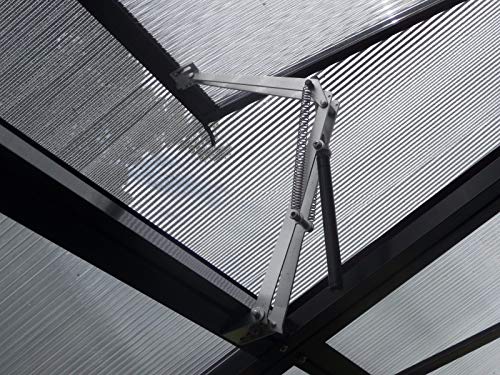 Lot De 2 Ouvre-fenêtres Automatiques à Double Ressort Pour Serre – Ventilation Thermosensible, Cadre Aluminium, Noir/argent - 10