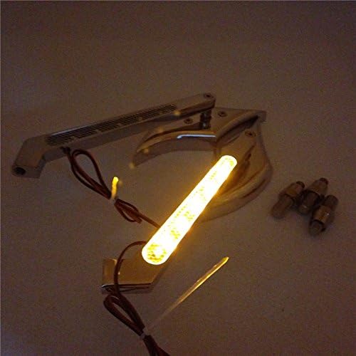 Miniatura 2 de XKMT- - Espejos LED con forma de diamante cromado, integran espejos compatibles con todos los modelos H-D-Davidson Softail Fat Boy Road King Dyna