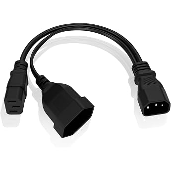 Stromkabel Y-Splitter Verl ngerungskabel 30 cm IEC 60320 C14 Stecker auf C13 Buchse + Euro CEE7/16 Buchse 250V 10A c14 auf schuko verteiler Adapterkabel f r PC Monitor UPS PDU Netzger te