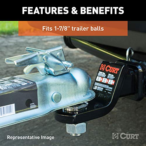 Curt 25131 Straight Tongue Trailer Coupler For 3-Inch Channel, 1-7/8-In Hitch Ball, 2,000 Lbs #TOP3