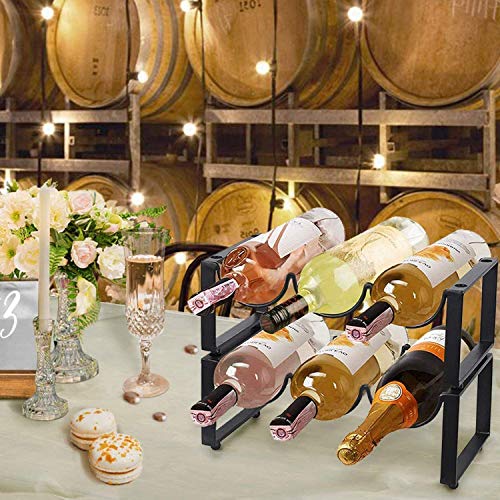 Soporte de mesa para botellas de vino, metal, 3 o 6 botellas miniatura 5