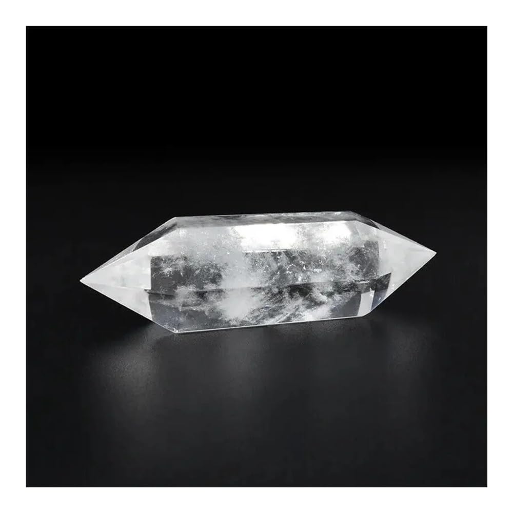 QWZTAEOZA 1pcs 100-150g Quartz Crystal Double Pointed Stick White Obelisk Stone
