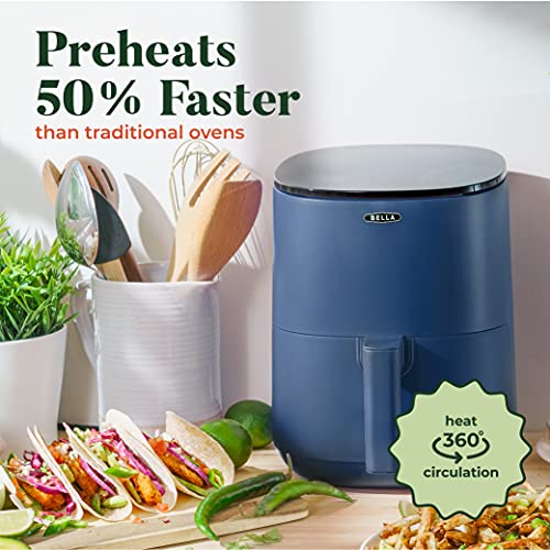 Bella 2.9Qt Touchscreen Air Fryer Oven And 5-In-1 Multicooker With Removable Nonstickdishwasher Safe Crisping Tray And Basket, 1400 Watt Heating System, Matte Blue #TOP4