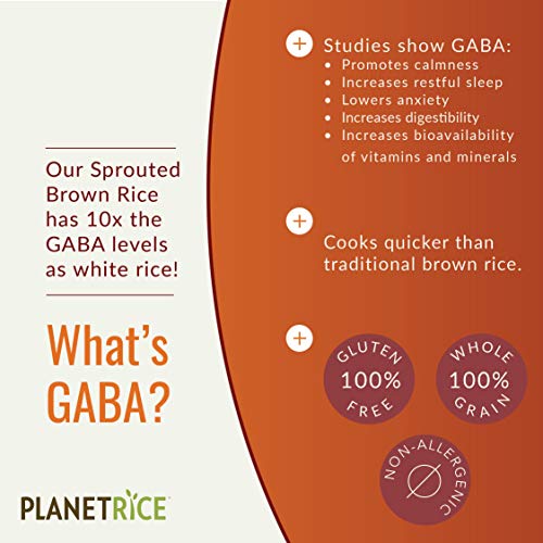 Planet Rice Sprouted Brown Gaba Rice For Meal Prep And Bulk Cooking - Gluten-Free, Vegan, Paleo, With 64% More Fiber - Soft And Chewy Texture - 25 Pounds #TOP3