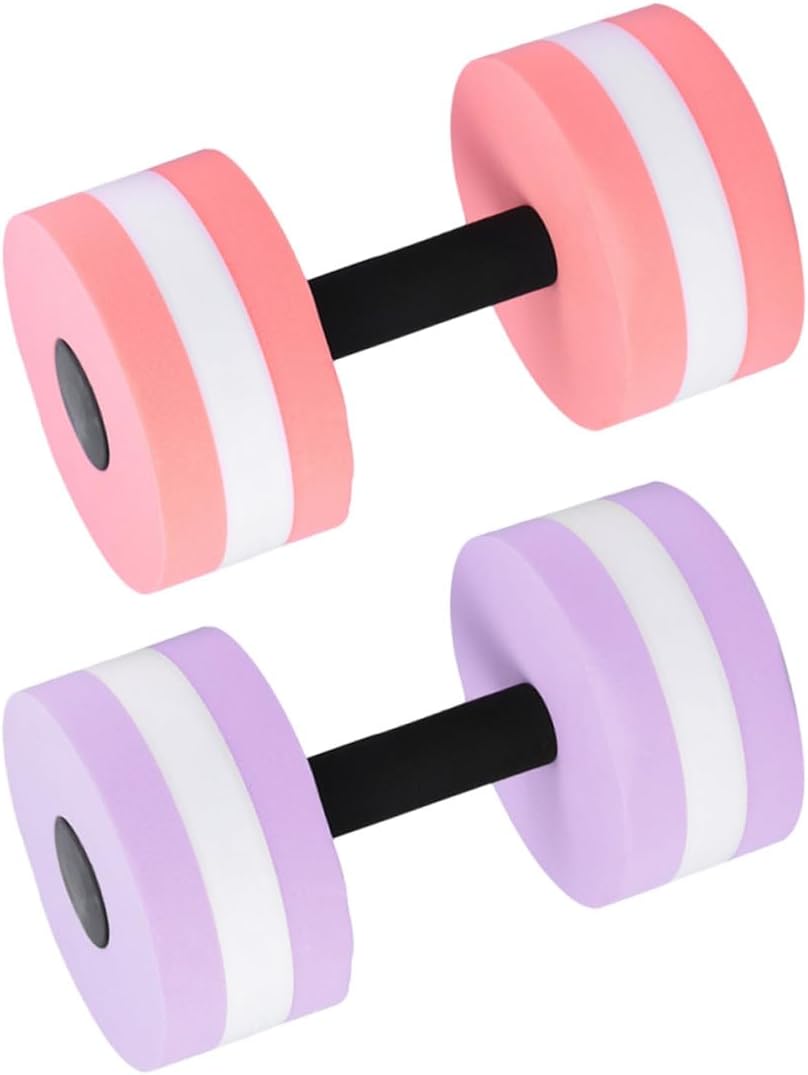 PRETYZOOM 2pcs EVA Floating Water Barbells for Swimming Pool Fitness Lightweight Aquatic Dumbbells for Resistance Training Arm and Leg Exercise Equipment for Men and Women Random Color