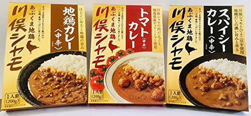 川俣軍鶏カレー ３種セット あぶくま地鶏 中辛 ふくしまご当地カレー トマト スパイシ―
