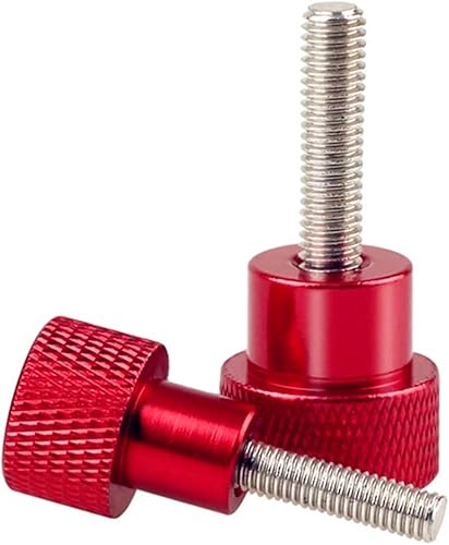 Miniatura 4 de 5 tornillos de aluminio moleteado M8 (color  rojo, tamaño 15MM_M8)