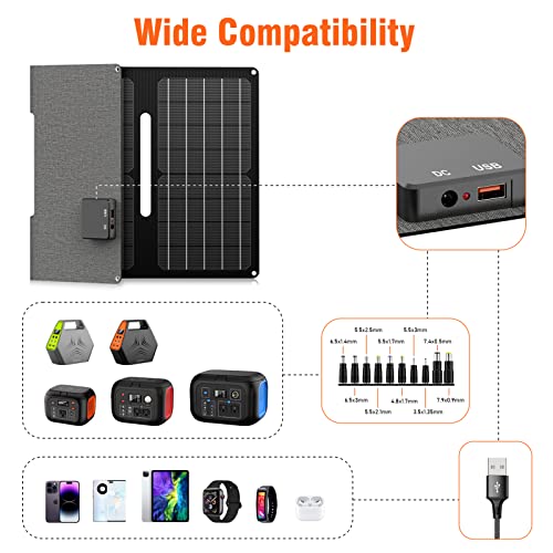 Portable Foldable Solar Panel Charger For Outdoor Camping Solar Battery Charger 12 Volt Waterproof High Efficiency Solar Panel Kit Dc For Portable Power Station Usb Solar Panel Battery Charger #TOP2