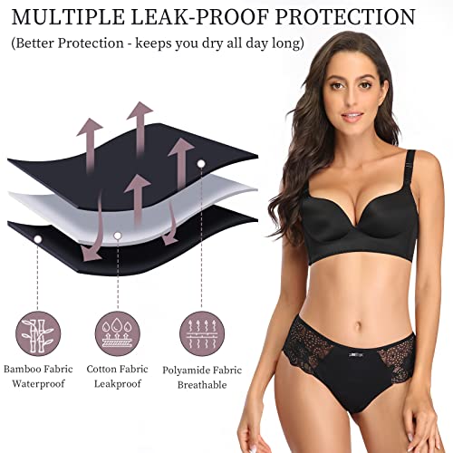 Intiflower Period Underwear For Women, Leakproof Period Panties, Lace Menstrual Underwear Breathable & Soft #TOP2