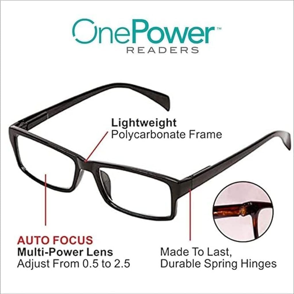 CEPLO One Power Auto Focus Reading Glasses, Unisex Adjustable Computer Screen Glasses, Flex Focus Magnifying Readers for Women and Men (PACK OF 2) 1