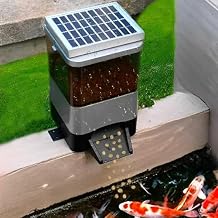 Automatic Fish Feeder, Pond Outdoor Intelligent Fish Food Feeding Dispenser Timed Rationing, Automatic Fish Feeder with Large Capacity Drum 10L and LCD Display