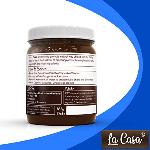 Image of La Casa Vegan Dark Chocolate Spread | 35% Cocoa | All Natural Ganache | No Colors /Essence /Preservatives Used | 350 GMS |