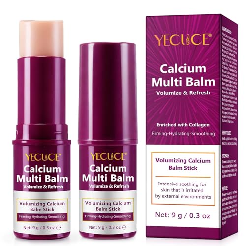 Calcium Smooth Multi-Balm, Calcium Volume Multi Balm Anti-Aging, Collagen Moisturing Calcium-MultiBalm Stick, Firming & Moisturizing, Hydrating, Reduce Fine Lines, Suitable for Eyes, Neck, Face (2)