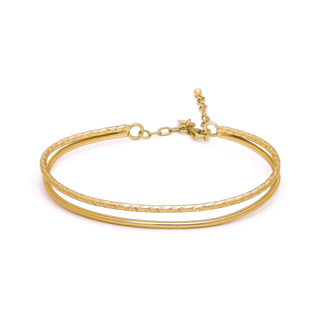 925 Silver Double Circular Bracelet with Stamp