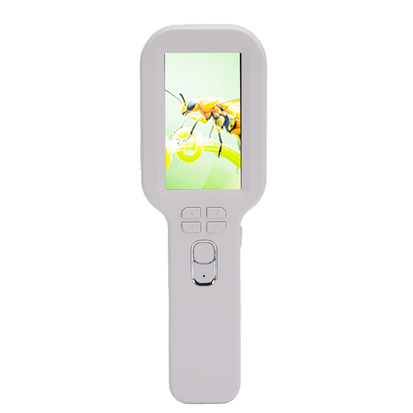Microscopio Digital Portátil, Lupa Digital de Mano 5X-500X con Lente Dual, Pantalla HD 3,0 Pulgadas, Lupa de Bolsillo Microscopio Marco para Observación Exploración Niños (White)