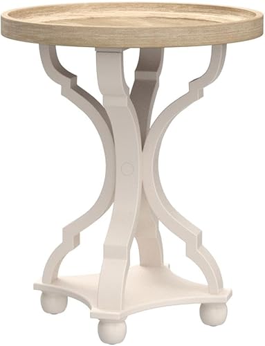 Miniatura 4 de COZAYH 2 mesas auxiliares rústicas de estilo rústico de granja, mesa auxiliar superior con bandeja de flores, mesita de noche para familia, comedor