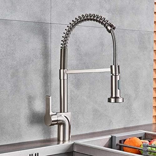 REPLYSAT Brushed Nickel Kitchen Faucet Pull Down Spout Kitchen Sink Faucet Single Handle Bathroom Kitchen Vanity Sink Tap Hot Cold Water Tap