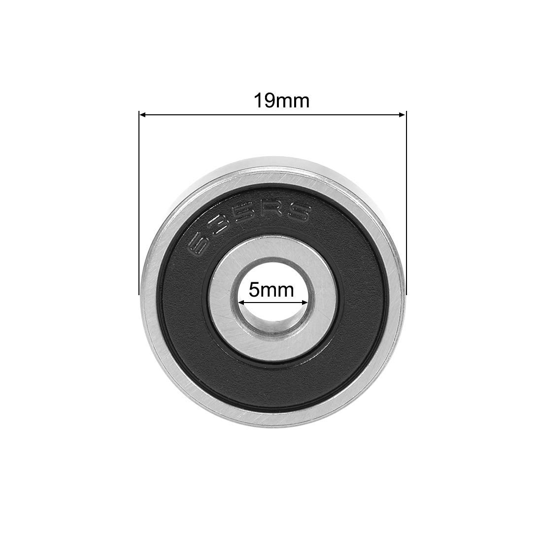 10 Stück Rillenkugellager 635-2RS, 5x19x6 Mm, Doppelseitig Abgedichtet, Chromstahl GCr15 – Für Skateboards, Motoren, Industrie