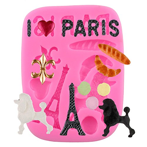 Mujiang Eiffel Tower Poodle Cake Decorating Molds Gum Pastry Silicone Fondant Baking Tools