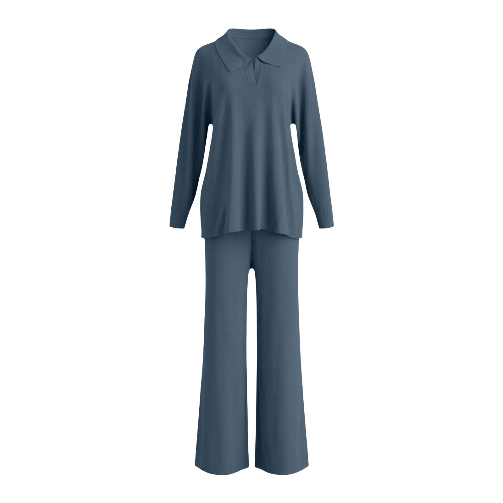 Completi Donna Eleganti 2 Pezzi Completi Sportiva Manica Lunga Scollo a V Tuta Da Ginnastica Completo Palestra Elegante Set Top E Pantaloni a Gamba Larga Tute Per Jogging Yoga Fitness Da Casa Autunno