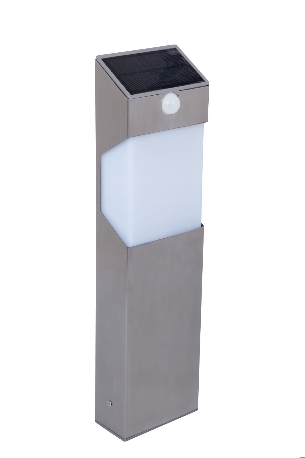 LUTEC solarna lampa zewnętrzna Solstel, stal nierdzewna, z czujnikiem ruchu, 45 x 12,2 x 7 cm