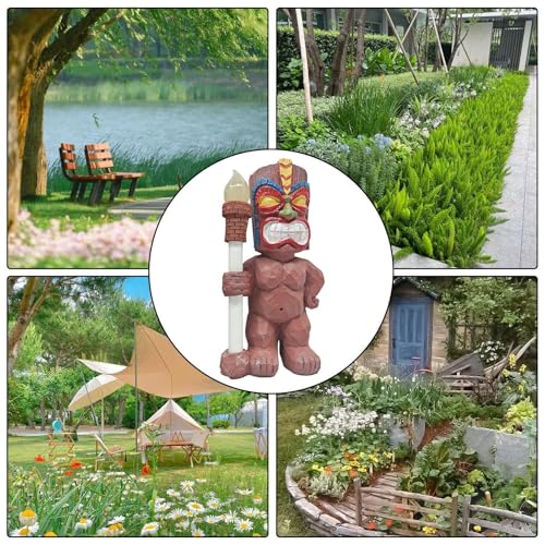 Statue Hawaïenne lanterne solaire décor de jardin extérieur et maison