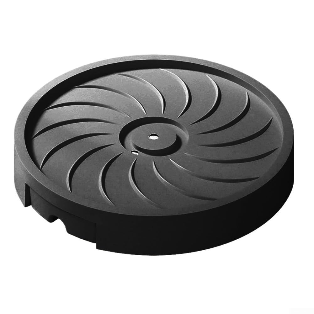 Pot de fleurs rond à roulettes noir de 30 cm avec support robuste et drainage intégré