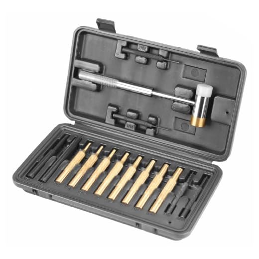 Wheeler Engineering Hammer and Punch Set with Brass, Steel, Plastic Punches, Brass/Polymer Hammer and Storage Case for Gunsmithing Maintenance
