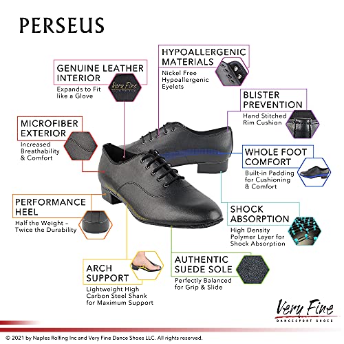 Very Fine Perseus Mens Ballroom Waltz Salsa Latin Tango Swing Social Dance Shoes 2022 Black 11.5 Us #TOP4