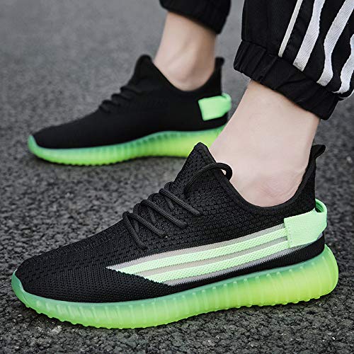 DJDJY 2020 Herren-Laufschuhe, gewebt, atmungsaktiv, blackgreen, 39 thumbnail